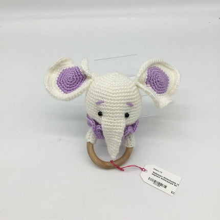 White/purple rattle elephant