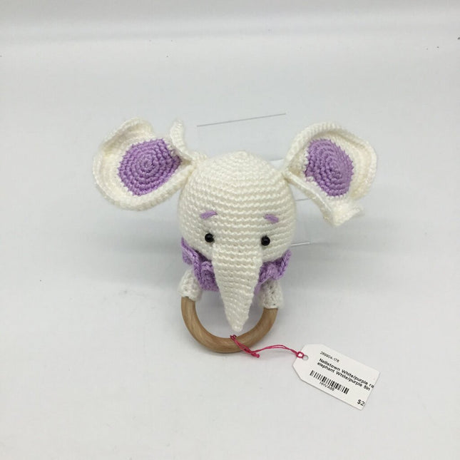 White/purple rattle elephant