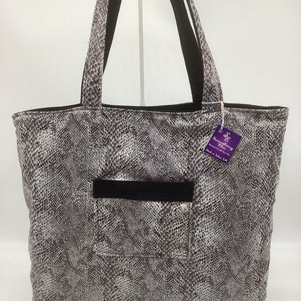 Black snake skin w/ black reversible tote bag