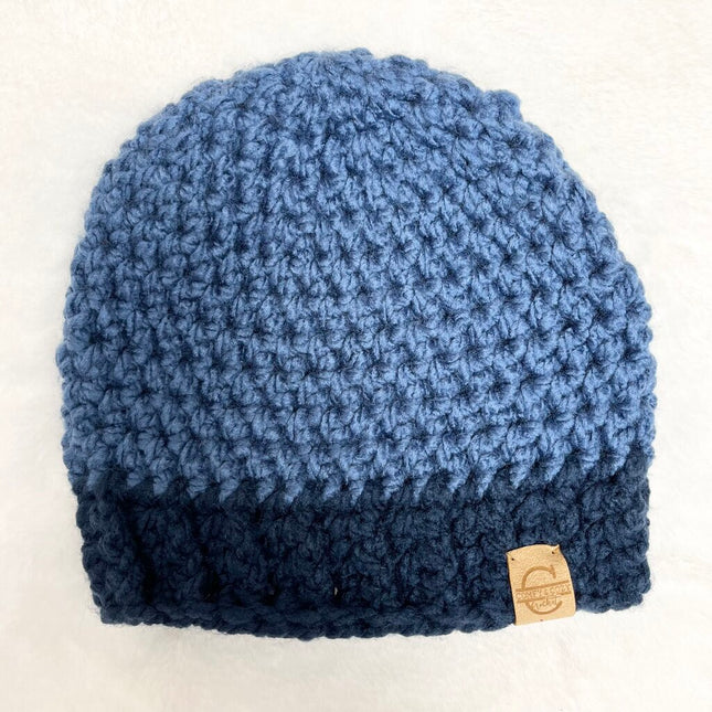 Beanie Hat (Adult) - Denim with Navy Brim