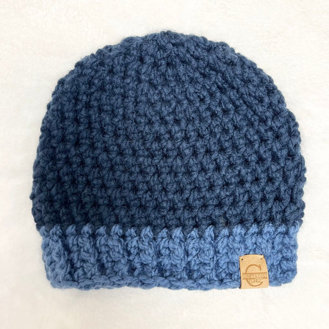 Beanie Hat (Adult) - Navy with Denim Brim