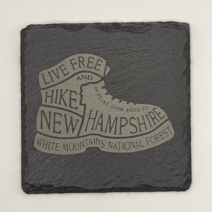 Live Free and Hike NH Boot Slate