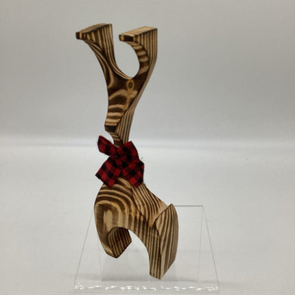 Wooden Reindeer with bow