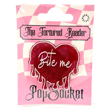 Bite Me Pink Glitter Heart PopSocket