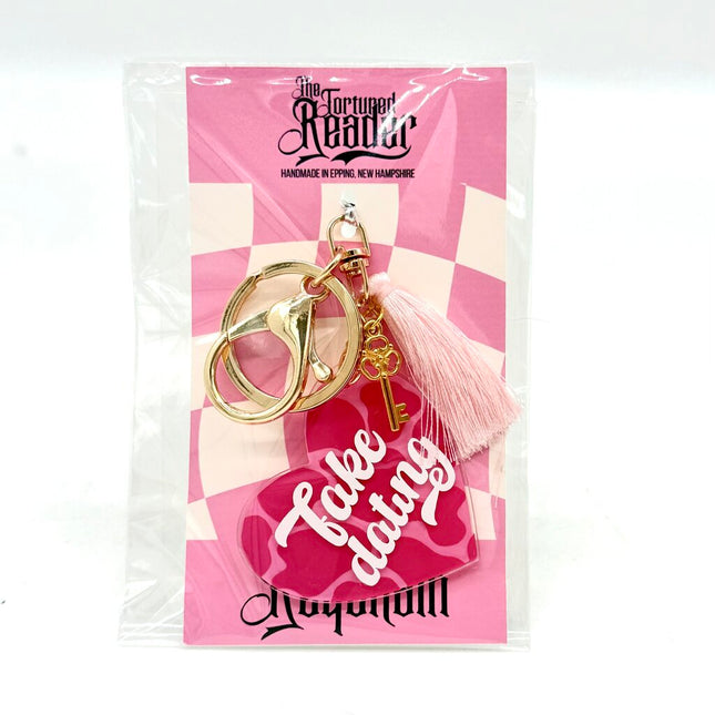 Fake Dating Trope Pink Keychain
