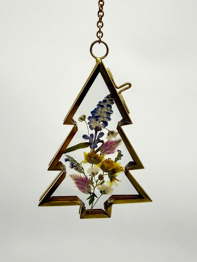 Tree Ornament w/Pressed Flowers