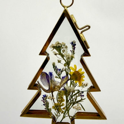 Tree Ornament w/Pressed Flowers