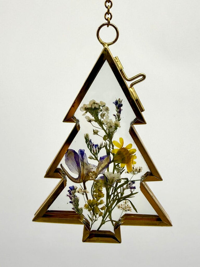 Tree Ornament w/Pressed Flowers