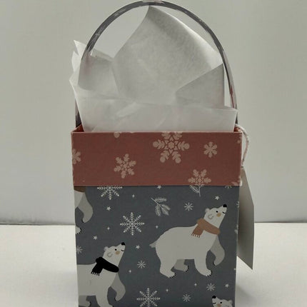 Mini Gift Bags - Pink/Gray Polar Bears