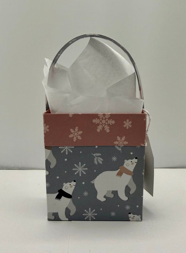 Mini Gift Bags - Pink/Gray Polar Bears