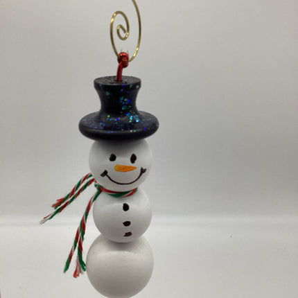 Snowman Ornament-Round/white