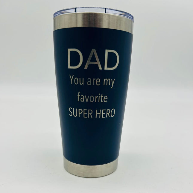 20 oz Tumbler Dad Super Hero Blue
