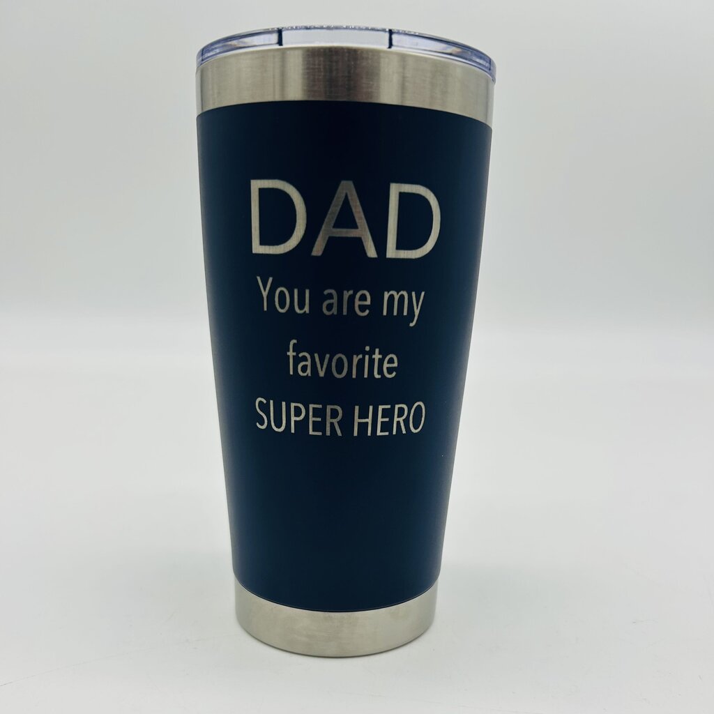 20 oz Tumbler Dad Super Hero Blue