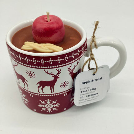 Apple Strudel (Sweater Pattern Mug) - Mug Candle - 100% soy wax