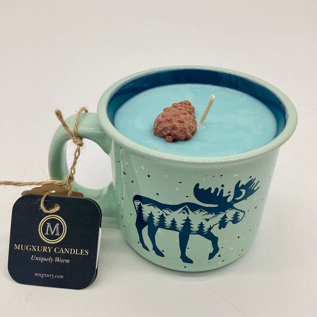 Blue Spruce (Moose Mug) - Mug Candle - 100% soy wax