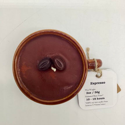 Espresso (Brown Ceramic) - Mug Candle - 100% soy wax