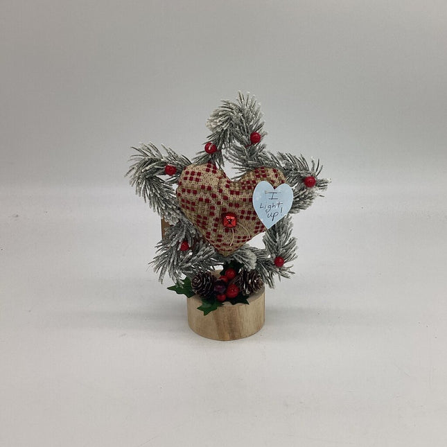 Greenery Star with Olive Green and Red Coverlet Heart