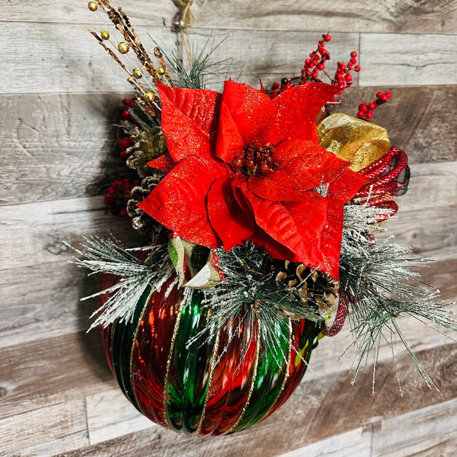 Oversized Red & Green Hanging Christmas Ornament Decor