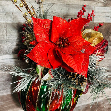 Oversized Red & Green Hanging Christmas Ornament Decor