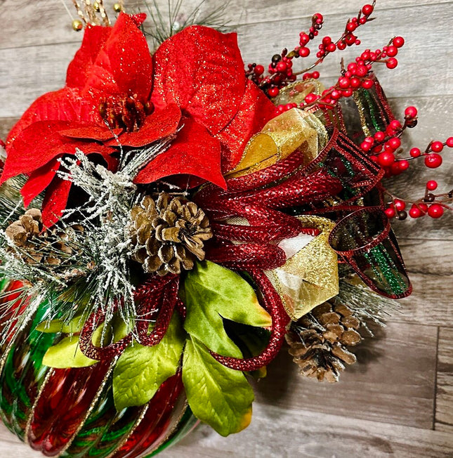 Oversized Red & Green Hanging Christmas Ornament Decor