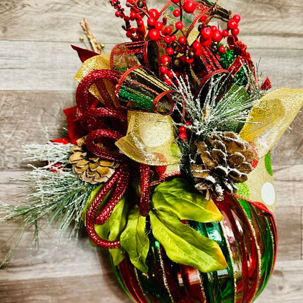 Oversized Red & Green Hanging Christmas Ornament Decor