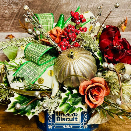 Vintage Tin Christmas Arrangement