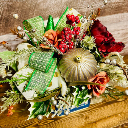 Vintage Tin Christmas Arrangement