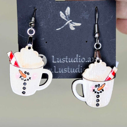 Earrings - Hot Cocoa Mug Snowman