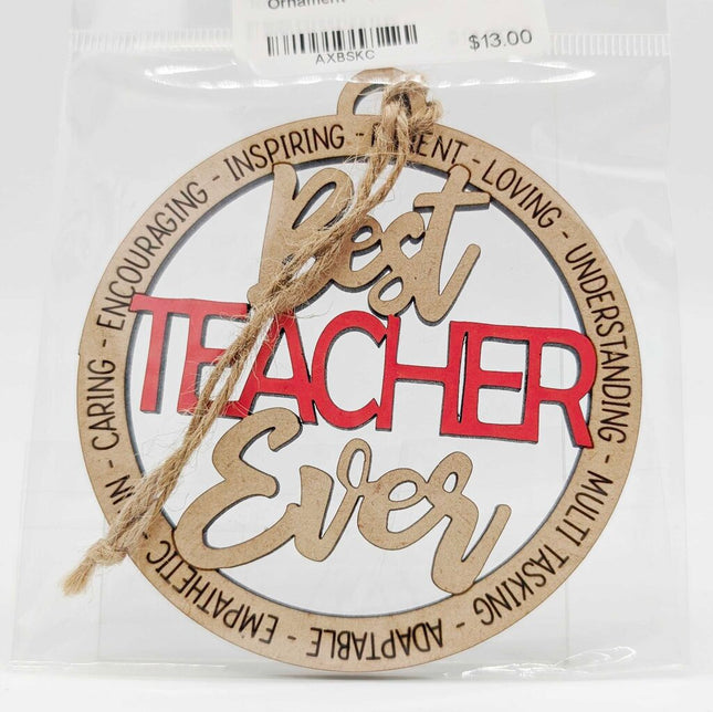 Ornament - Teacher - Red