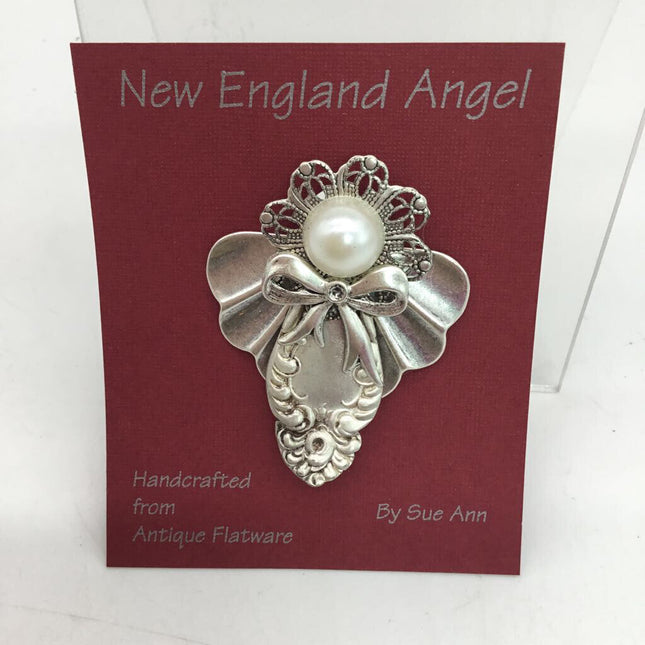 Angel Pin made from Flatware Flower W