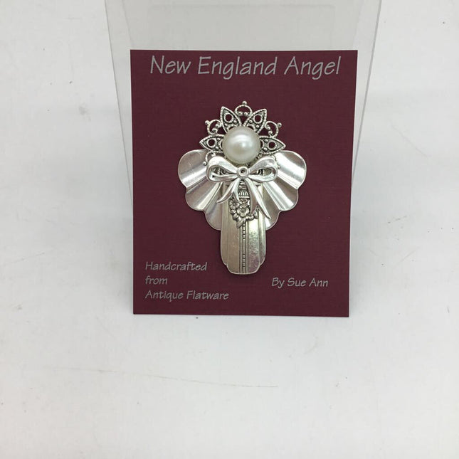 Angel Pin made from Flatware Flowers W