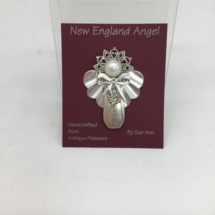 Angel Pin made from Flatware Flowers W