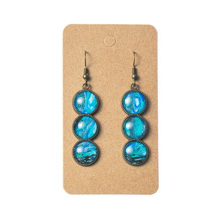 Drop Earrings 3 Round Stacked