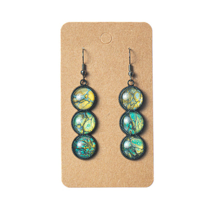 Drop Earrings 3 Round Stacked