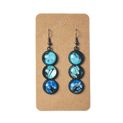 Drop Earrings 3 Round Stacked