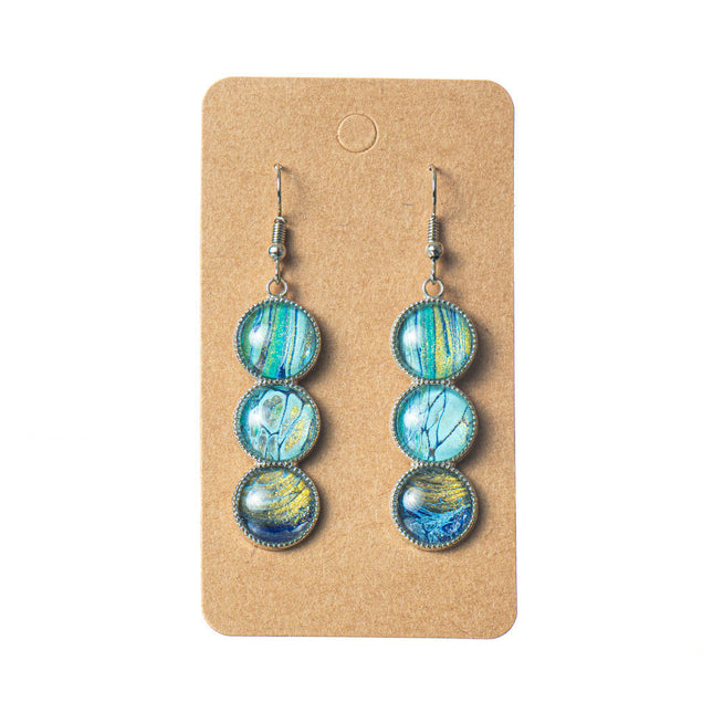 Drop Earrings 3 Round Stacked
