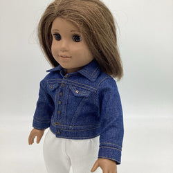 Denim jacket with topstitching and buttons - view 1