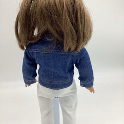 Denim jacket with topstitching and buttons - view 3
