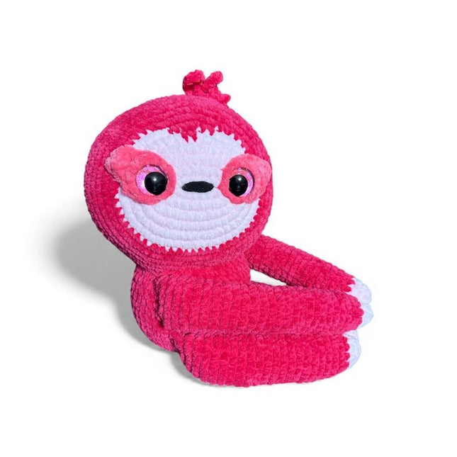 Crocheted giant sloth plushie