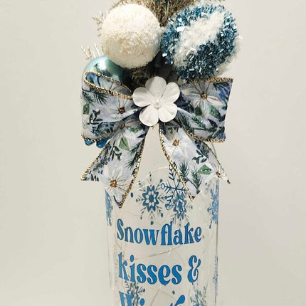 Bottle- Snowflake kisses & winter wishes