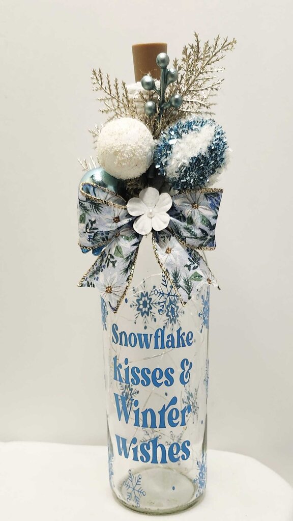 Bottle- Snowflake kisses & winter wishes