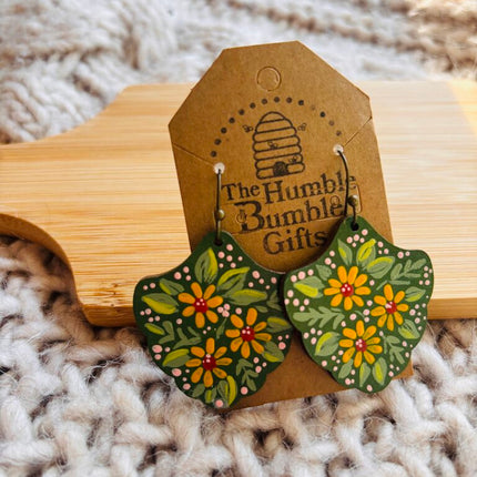 Green Susan patch earrings