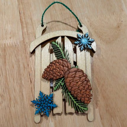 Ornament - Sled Pinecone