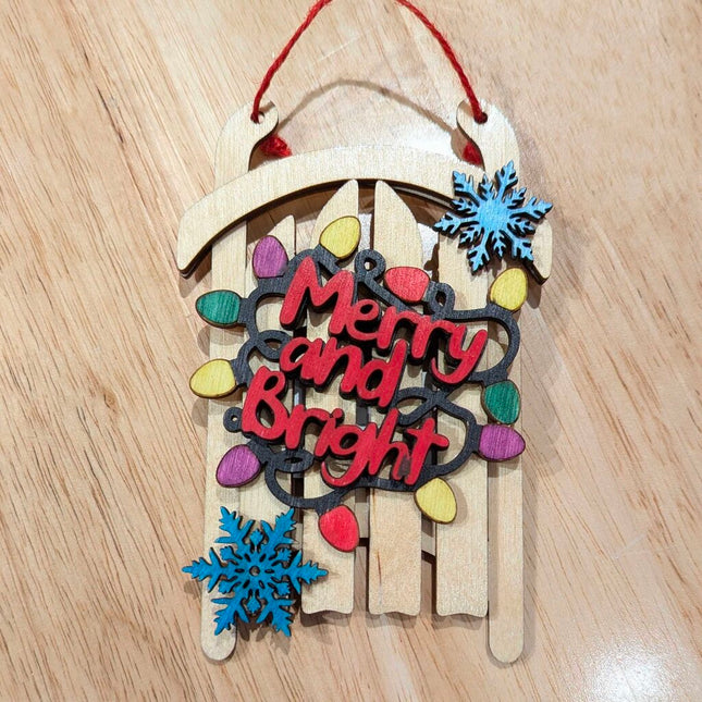 Ornament - Sled Merry and Bright