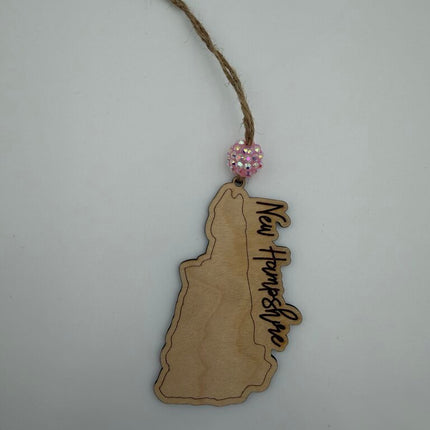 NH Outline Wood Ornament