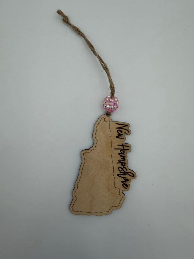 NH Outline Wood Ornament