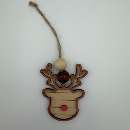 Layered Reindeer Wood Ornament