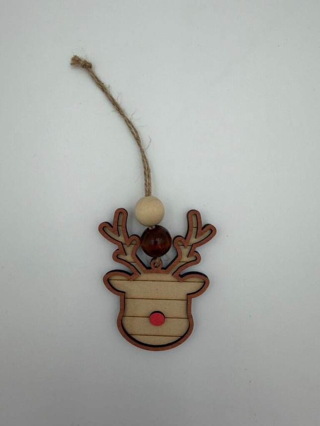 Layered Reindeer Wood Ornament