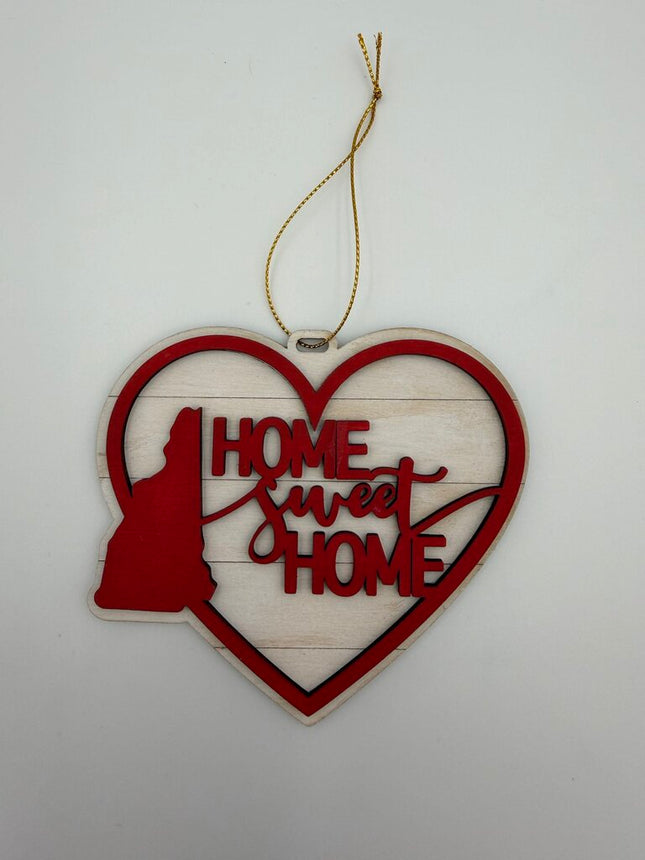 NH HSH Red/White Layered Wood Ornament