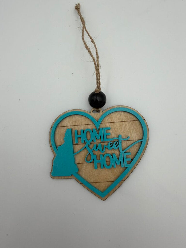 NH HSH Turq/Natural Layered Wood Ornament